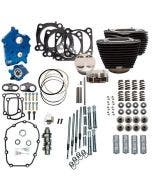S&S M8 Power Pack 128 Oil Cooled Chain Drive Non-Highlighted Fins Chrome Tubes