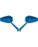 Arlen Ness Mini Stocker Right & Left Blue Mirrors Screw-In Universal & Harley