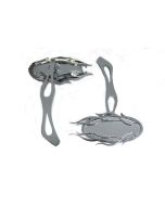 V-Twin 34-1245 Fireball Mirror Set Billet Chrome Pair Harley Metric 65-Up