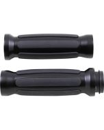Drag Specialties Textured Black Rubber Grips Chrome Ends Harley Cable Throttle