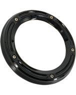 Trask TM-0040BK Gloss Black Billet Assault Clear Derby Cover 5-Hole Harley 98-18
