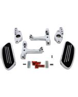 Chrome Mini Passenger Footboard Set w/ Swingarm Mount Harley Touring 82-06