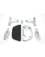 Chrome D-Shaped Passenger Floorboard w/ Swingarm Mount Kit Harley Touring 07-08