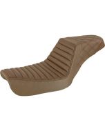 Saddlemen Brown Step Up 2-Up Seat Tuck n Roll & Lattice Stitch Harley Dyna 04-05