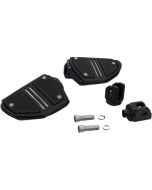 Ciro 61427 Twin Rail Footpeg Black Driver Footrest Harley Softail 18-Up