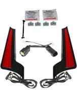 Custom Dynamics Black Red Lens Fender Fillerz Fascia Panel Harley FLH/T 14-Up