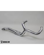 Bad Dad 81211-2 Chrome Angled Competition Series 2-N-1 Exhaust Harley FL 17-Up