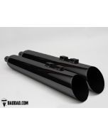 Bad Dad 80874-2 Black Long Strokes 4.5" Slip On Exhaust Pipes Harley FL 17-Up