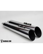 Bad Dad 80874-4 Chrome Long Strokes 4.5" Slip On Exhaust Pipes Harley FL 17-Up