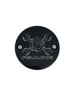 Feuling 9137 Black Gear Cross Wrench Logo Points Cover 2 Hole Harley M8 17-Up