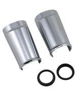 Arlen Ness Smooth Chrome Fat Tire Fork Boots Sliders Cow Bells for Harley 14-up