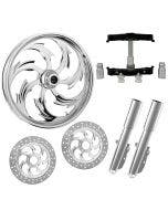 Assault Chrome 23" Wheel Tire Dual Rotors w/ Raked Triple Trees Lowers & Sliders