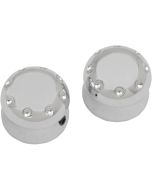 Covingtons Customs Chrome Dimpled Front Axle Caps Harley Softail FLH FXDWG XL