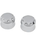 Covingtons Customs Chrome Dimpled Front Axle Caps Harley 07-17 Softail FLH FXDWG