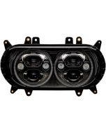 Custom Dynamics Black Veil 5.75" Dual LED Halo Headlight Turn Signal FLTR 15-19