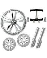 Crank Chrome 23" Wheel Tire Dual Rotors w/ Raked Triple Trees Lowers & Sliders