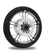 Performance Machine 21" Front Black Dixon Wheel Tire Rotor Package Harley 08-13