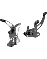 Accutronix FC405-SSN Slotted Black Plus +6 Forward Controls Harley 14-19 FLH/T