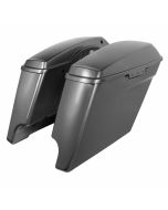 Hogworkz 4" Stretched Dual Saddlebags w/ Lids Harley '14-'19 FLH Charcoal Pearl