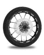 Performance Machine 21" Front Black Heathen Wheel Rotor PKG Harley 08-16 ABS