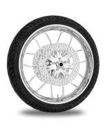 Performance Machine 21" Front Chrome Heathen Wheel Rotor PKG Harley 08-13 ABS