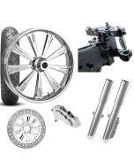 RC 26 Raider Chrome Wheel Tire Neck Rake Front End Package Harley Single Side