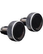 Accutronix Black Round Knurled Saddlebag Latch Levers Harley FLH/T 14-19