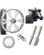 RC 26 Valor Chrome Wheel Tire Neck Rake Front End Package Harley Single Side