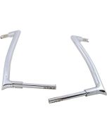 FBI Fat Baggers 1-1/2 Chrome 16" EZ Install Pointed Handlebar Road Glide 98-13