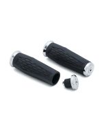 Kuryakyn 5928 Chrome Universal Hex Grips 7/8" Diameter Open Ends Custom Metric