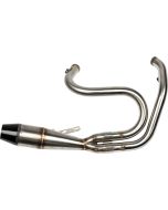 Sawicki 2 into 1 Raw Shorty Cannon Pipe Black Tip Exhaust Harley Dyna 91-17