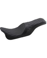 Drag Forward Positioned Predator 2-Up Seat Silver Diamond Harley FLH/T 08-Up
