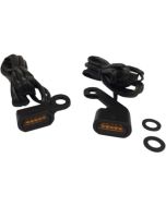 Drag 2040-2142 Black Amber Lens LED Handlebar Marker Light 09-18 Harley FL FX 20402142
