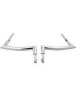 FBI Fat Baggers 1-1/2 Chrome 14" EZ Install Pointed Handlebar Road Glide 98-13