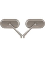 Arlen Ness Oval Mirrors Left & Right Titanium 5.5" Billet Aluminum Universal