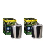 HiFloFiltro HF171CRC Chrome High Performance Oil Filter Pair 99-20 Harley Models