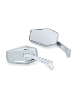 Kuryakyn 5918 Chrome Hex Right/Left Mirrors Multi-Fit Direct Harley Repalcement