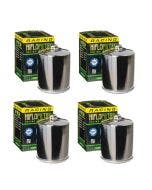 HiFloFiltro HF170CRC Set of 4 Chrome High Performance Oil Filter Harley Big Twin