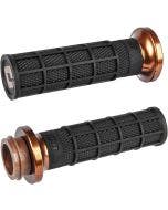 ODI Hart-Luck Signature Bronze Waffle 1" Grips Harley Cable Throttle 84-Up