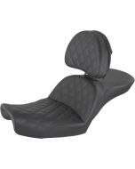 Saddlemen Explorer Lattice Seat w/ Backrest 2-Up Harley Dyna FXD FXDL 96-03