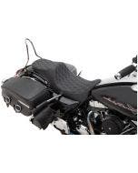 Drag Specialties Predator III 2-Up Seat Silver Double Diamond Harley Touring 08-23
