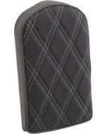 Drag 10" Sissy Bar Pad Silver Double Diamond Vinyl Harley & Custom 0822-0441
