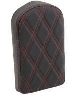 Drag 10" Sissy Bar Pad Red Double Diamond Vinyl Harley & Custom 0822-0442