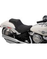 Drag Specialties Silver Diamond Predator III 2Up Vinyl Seat Harley Softail 18-Up