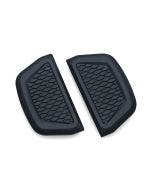Kuryakyn 5903 Satin Black Hex Passenger Floor Board Inserts 86-19 Harley Touring