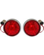 Custom Dynamics ProBeam Bullet Chrome Bezel Red Lens Rear Turn Signal 1157 Insert