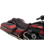 Drag Extended Reach Predator III 2-Up Seat Red Diamond Harley FLH/T 08-Up