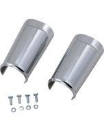 Arlen Ness Smooth Chrome Fat Tire Fork Boots Sliders Cow Bells for Harley 86-13