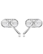 Arlen Ness 13-165 & 13-167 Chrome Right & Left Deep Cut Mirrors Universal PAIR