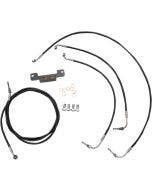 LA Choppers Cable Brake Line Kit Standard Mini Apes Black No ABS Harley M8 17-Up
